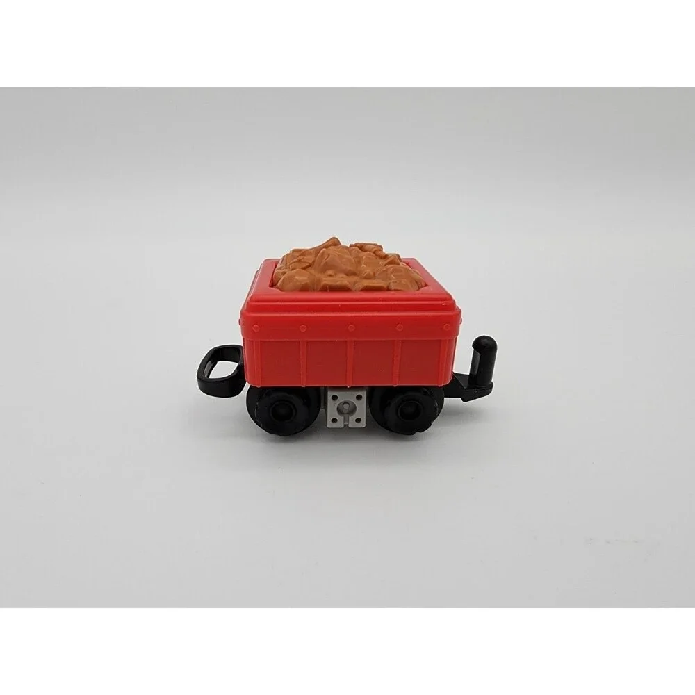 Fisher Price GeoTrax Red Black Steam Train Push Engine With Cargo Cars 3pc Set